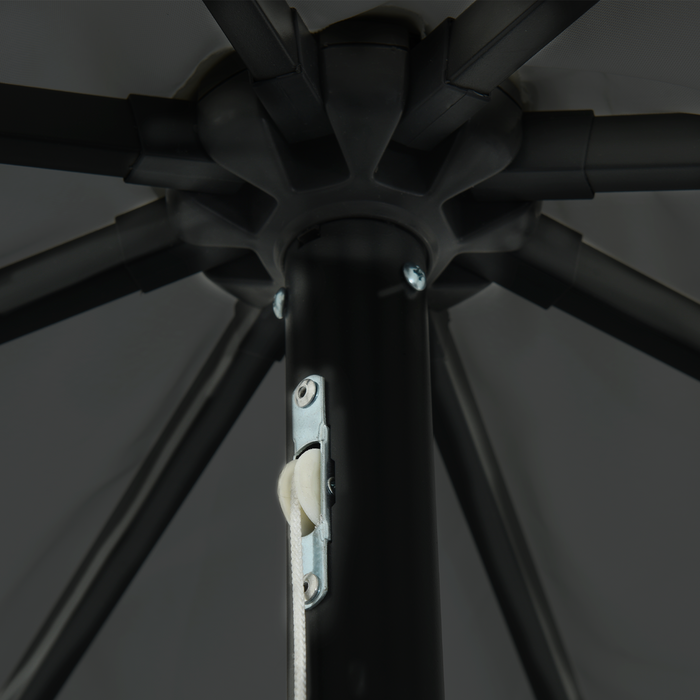 Garden Umbrella With Led Lights 395X245 Cm Charcoal Axbbtlal