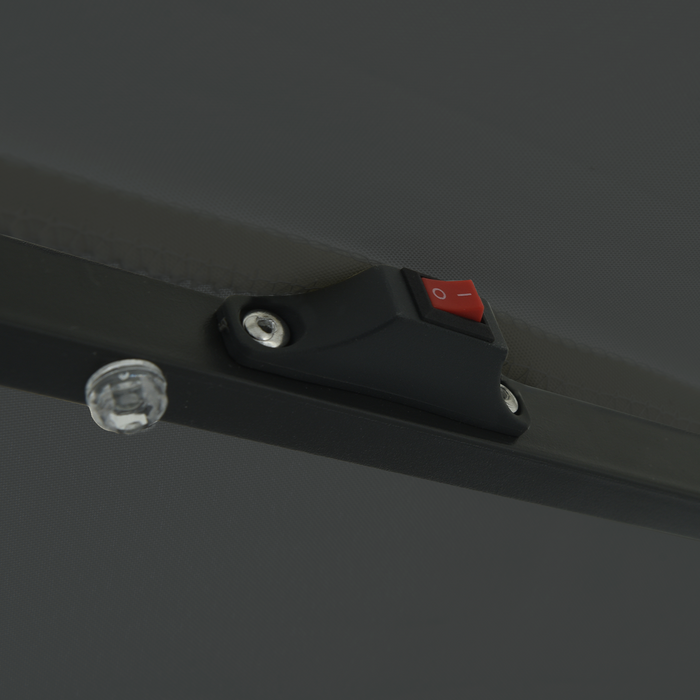 Garden Umbrella With Led Lights 395X245 Cm Charcoal Axbbtlal