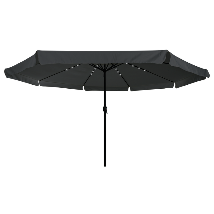 Garden Umbrella With Led Lights 395X245 Cm Charcoal Axbbtlal