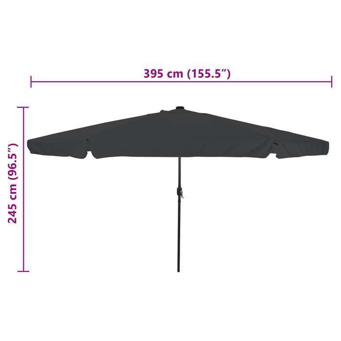 Garden Umbrella With Led Lights 395X245 Cm Charcoal Axbbtlal