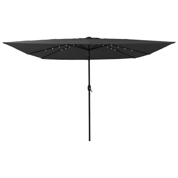 Square Garden Umbrella With Led Lights 295X245 Cm Charcoal Axbbtllx