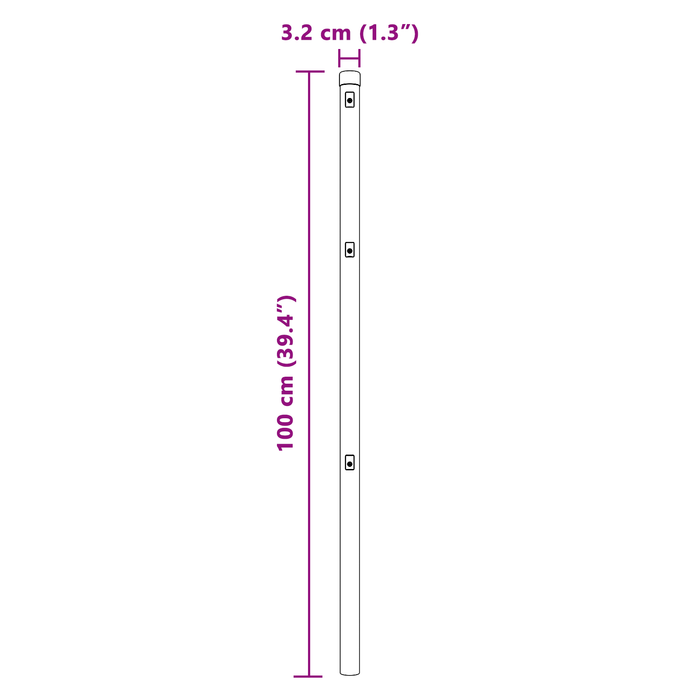 Fence Posts 13 Pcs Green Ø32 Mm 100 Cm Galvanised Steel Axbbaonk