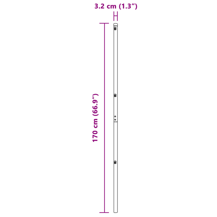 Fence Posts 7 Pcs Green Ø32 Mm 170 Cm Galvanised Steel Axbbaoka