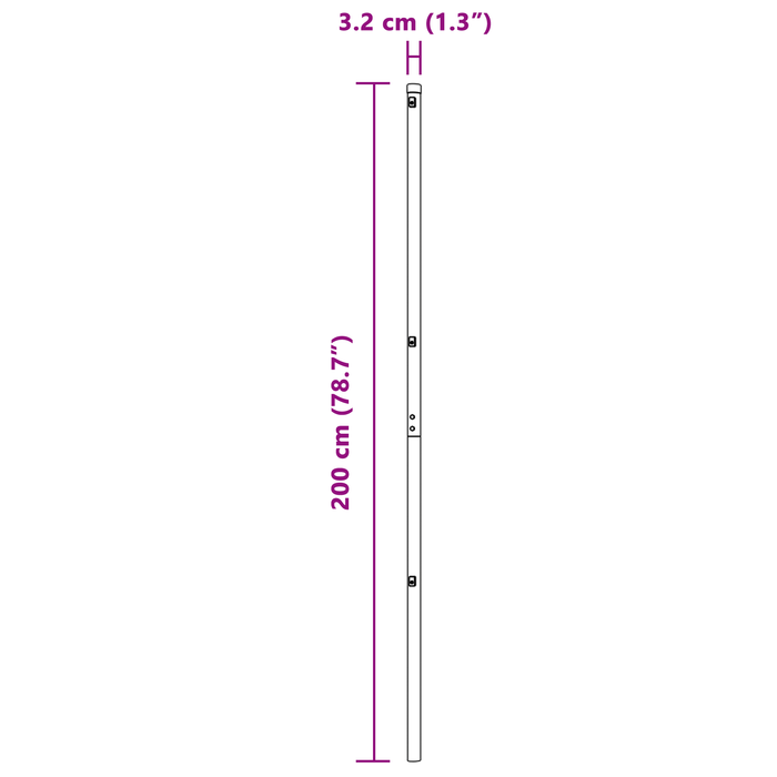 Fence Posts 13 Pcs Green Ø32 Mm 200 Cm Galvanised Steel Axbbaokk
