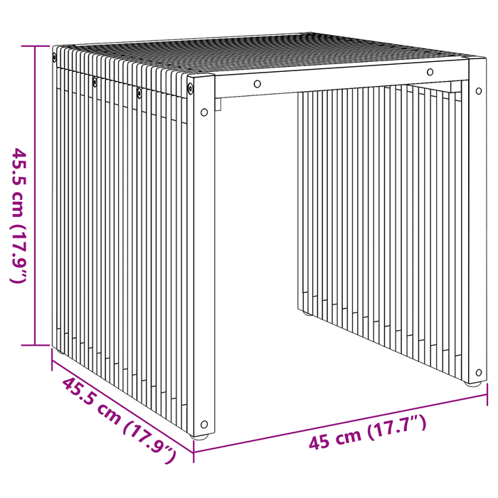 Garden Side Table 45X42.5X45 Cm Solid Wood Teak Axbbltpx