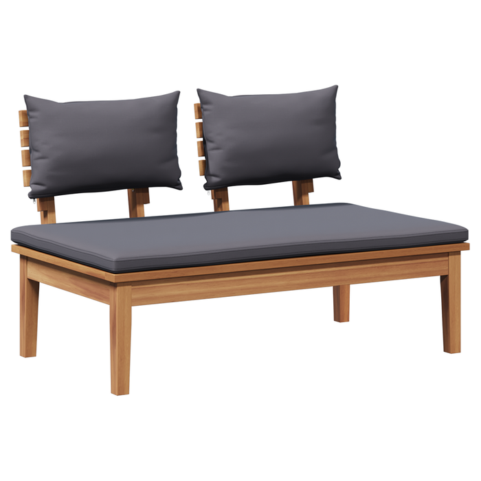 2 Piece Garden Bench Set Solid Wood Teak Axbbltkn