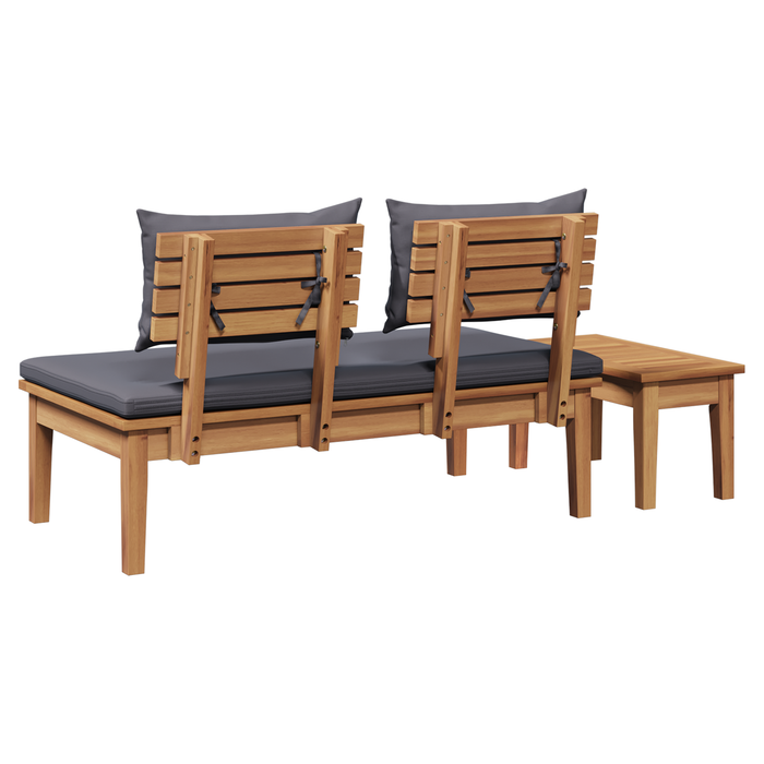 2 Piece Garden Bench Set Solid Wood Teak Axbbltkn