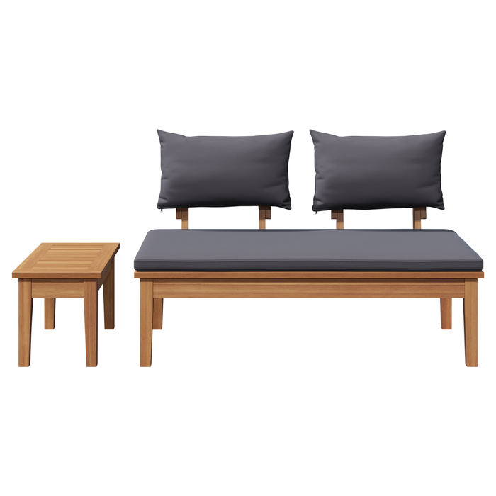 2 Piece Garden Bench Set Solid Wood Teak Axbbltkn