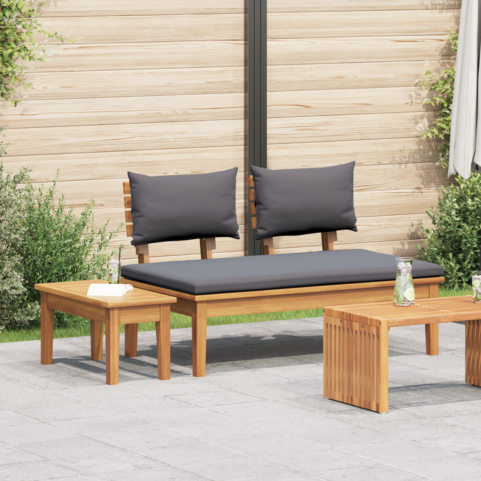 2 Piece Garden Bench Set Solid Wood Teak Axbbltkn