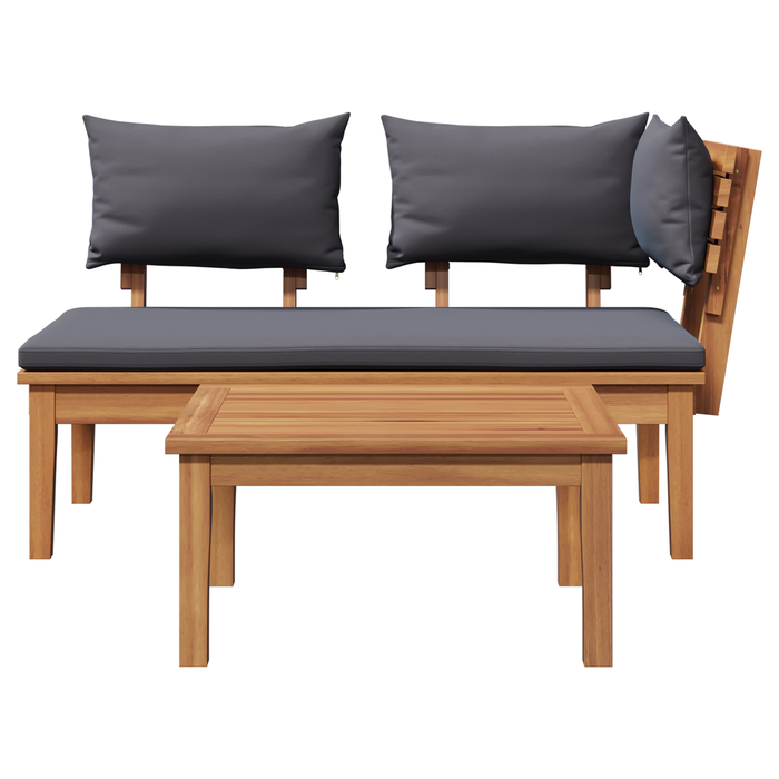 2 Piece Garden Bench Set Solid Wood Teak Axbbltkk