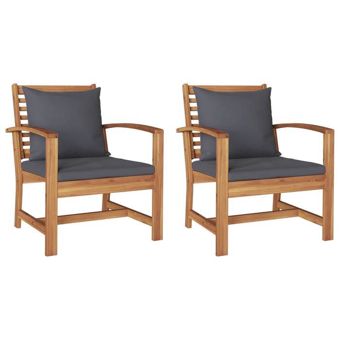 Garden Chairs 2 Pcs Brown 60 X 65 X 76.5 Cm Solid Teak Wood Axbblabn