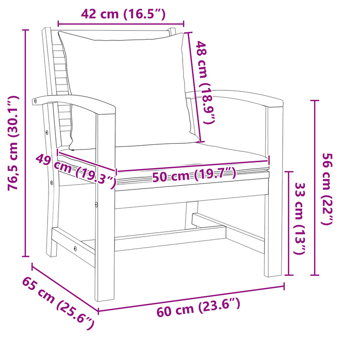 Garden Chairs 2 Pcs Brown 60 X 65 X 76.5 Cm Solid Teak Wood Axbblabn