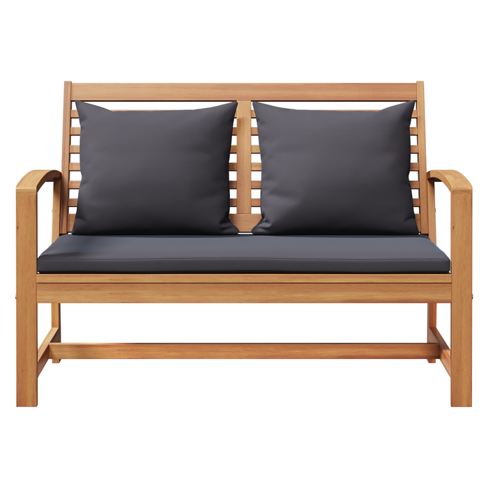 Garden Sofa Set 2 Pcs Brown Solid Teak Wood Axbblabk