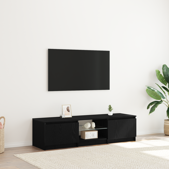Tv Cabinet Black 140 X 38.5 X 36 Cm Engineered Wood Nlxplt