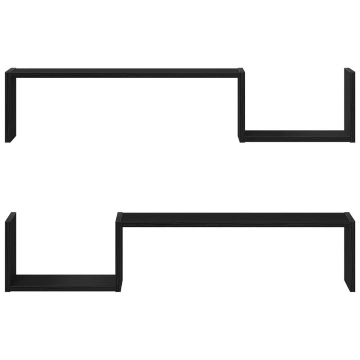 Wall Shelf 2 Pcs Black Oak 100 X 15 X 20 Cm Engineered Wood Nlxlpp