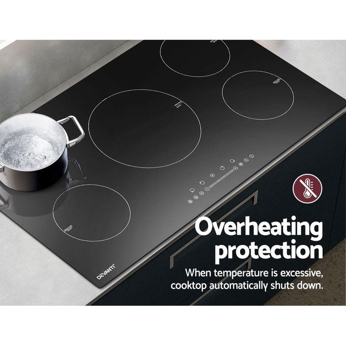 Induction Cooktop 90cm Electric Cooker Ceramic 5 Zones