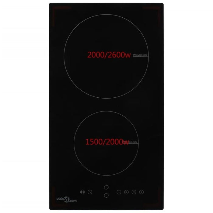 Induction Hob with 2 Burners Touch Control Glass 3500 w