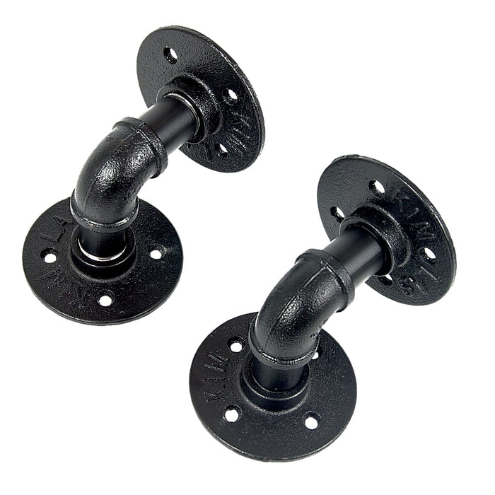 Industrial Black Iron Pipe Bracket Wall Mounted Floating