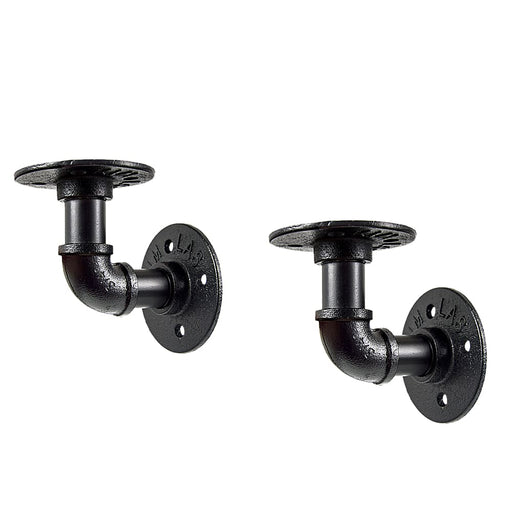 Industrial Black Iron Pipe Bracket Wall Mounted Floating