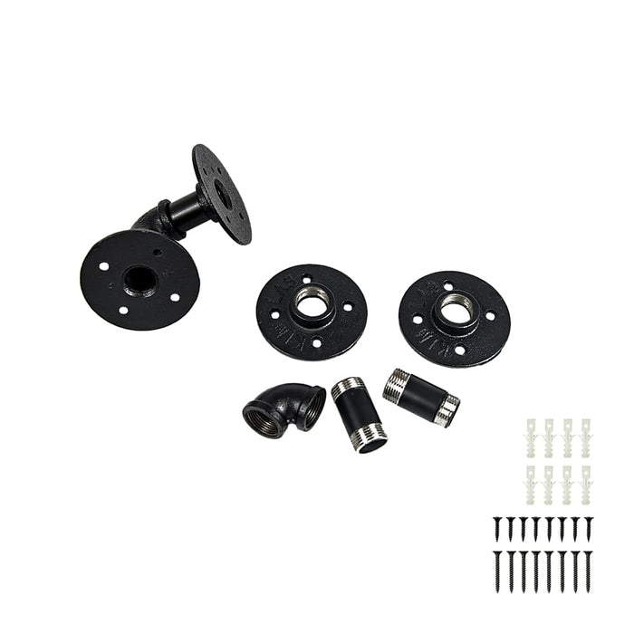 Industrial Black Iron Pipe Bracket Wall Mounted Floating