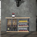Industrial Bar Cabinet Wine Steamrack Glasses Farmhouse