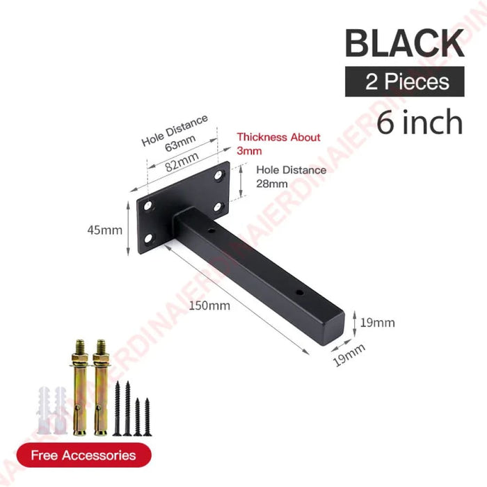 Industrial Metal Shelf Brackets For Wall Mounting Pack Of 2