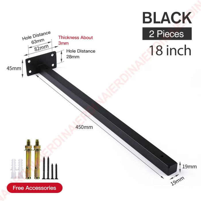 Industrial Metal Shelf Brackets For Wall Mounting Pack Of 2