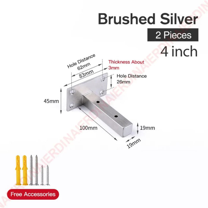 Industrial Metal Shelf Brackets For Wall Mounting Pack Of 2