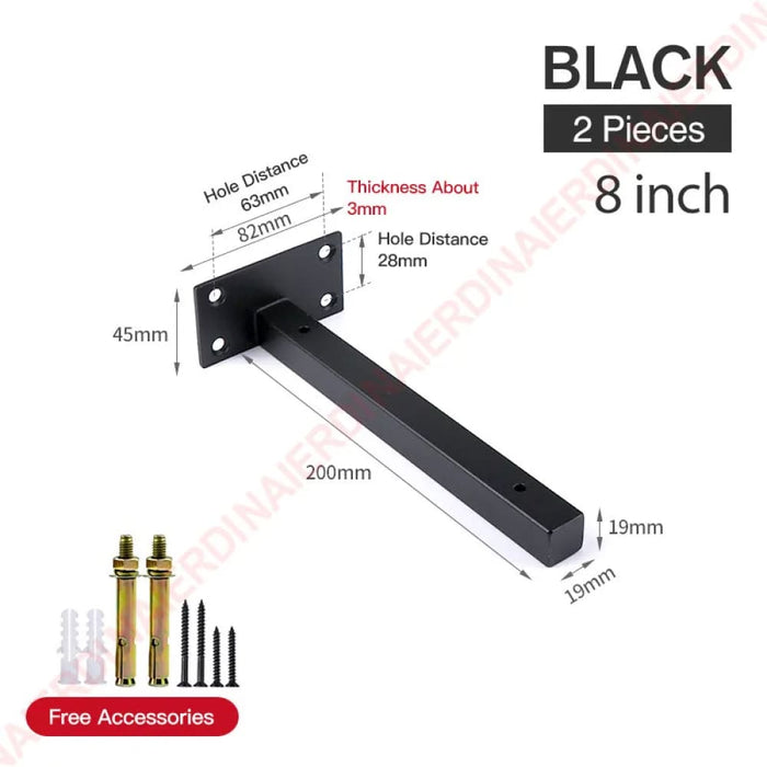 Industrial Metal Shelf Brackets For Wall Mounting Pack Of 2