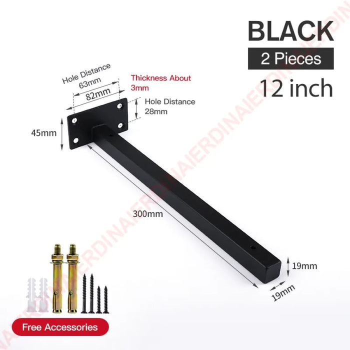 Industrial Metal Shelf Brackets For Wall Mounting Pack Of 2