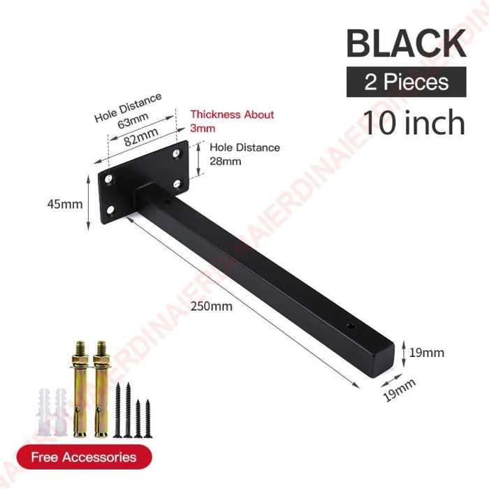 Industrial Metal Shelf Brackets For Wall Mounting Pack Of 2