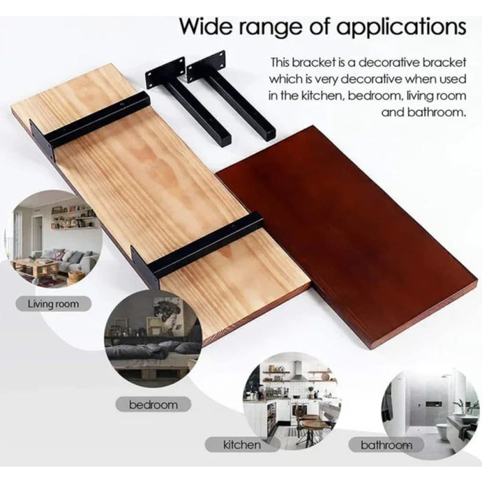 Industrial Metal Shelf Brackets For Wall Mounting Pack Of 2