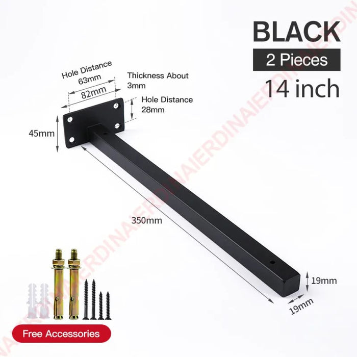 Industrial Metal Shelf Brackets For Wall Mounting Pack Of 2