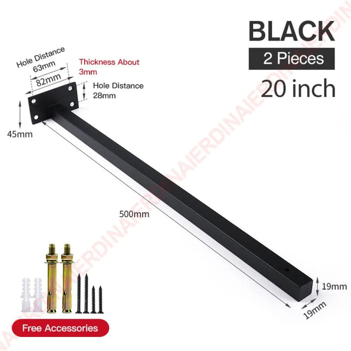 Industrial Metal Shelf Brackets For Wall Mounting Pack Of 2