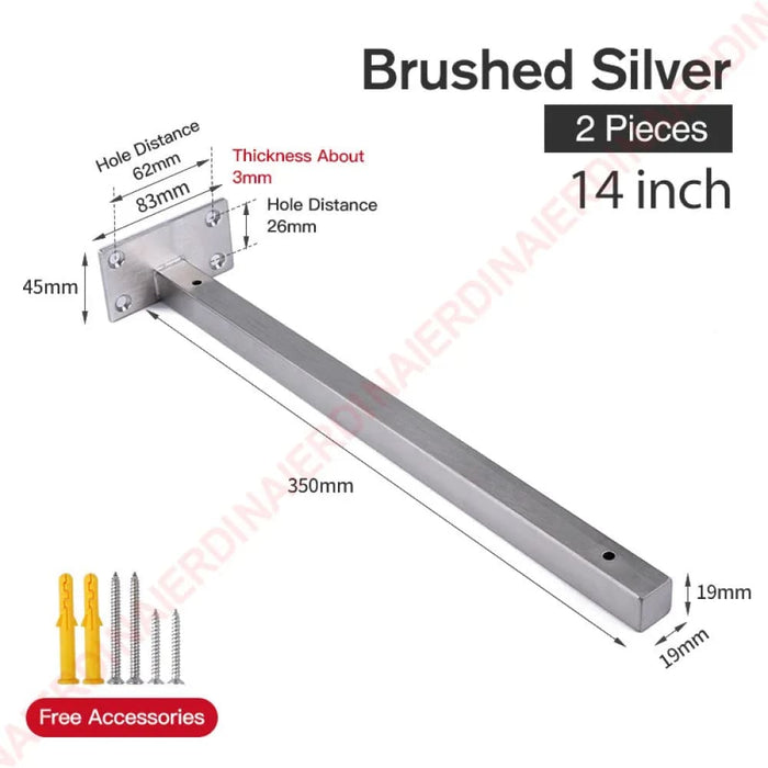 Industrial Metal Shelf Brackets For Wall Mounting Pack Of 2