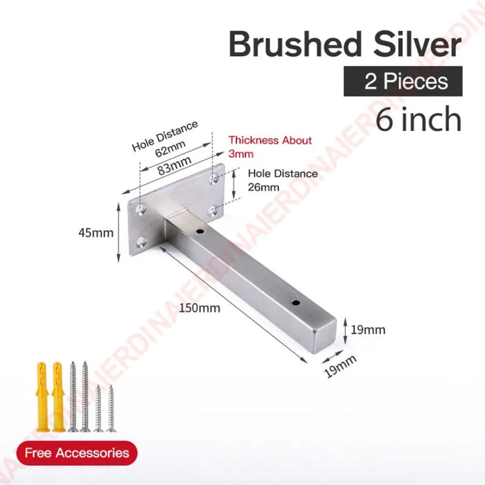 Industrial Metal Shelf Brackets For Wall Mounting Pack Of 2