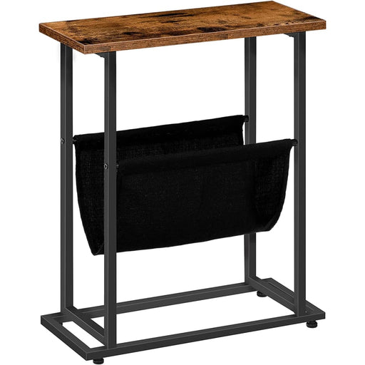 Industrial Side Table With Magazine Holder Sling And Metal