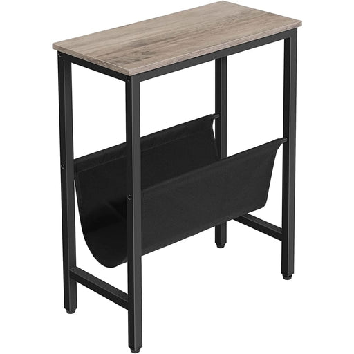 Industrial Side Table With Magazine Holder Sling And Metal