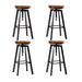 4x Industrial Bar Stools Kitchen Stool Wooden Barstools