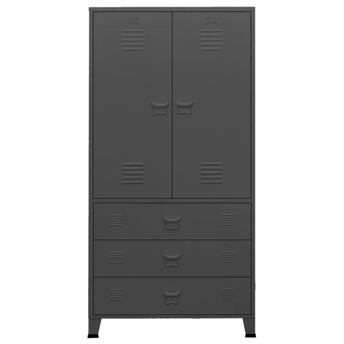 Industrial Wardrobe Anthracite 90x50x180 Cm Metal Ttklop