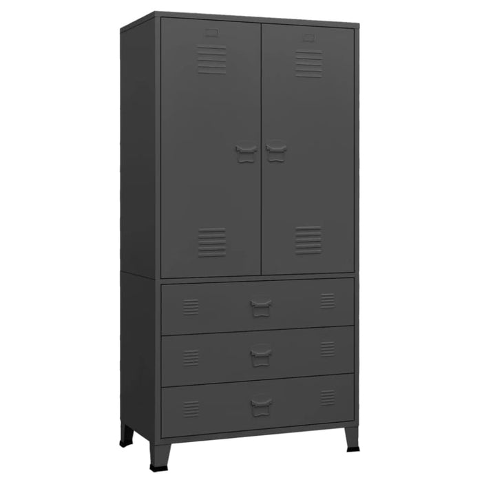Industrial Wardrobe Anthracite 90x50x180 Cm Metal Ttklop