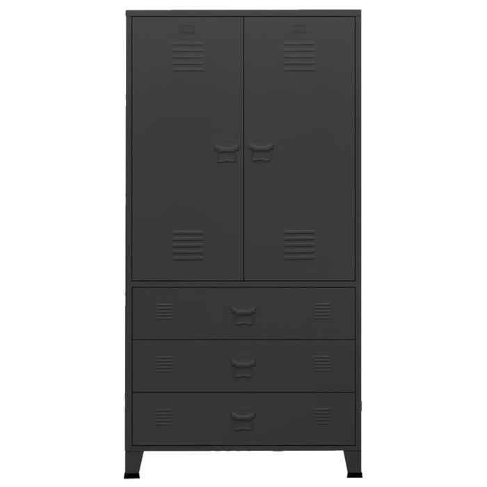 Industrial Wardrobe Black 90x50x180 Cm Metal Ttklot