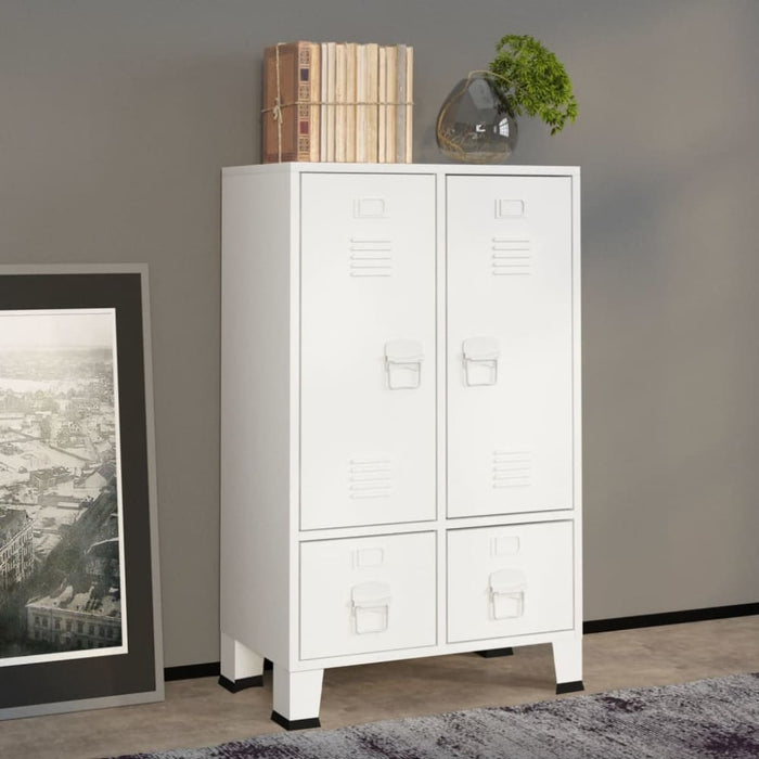 Industrial Wardrobe White 67x35x107 Cm Steel Ttkloo