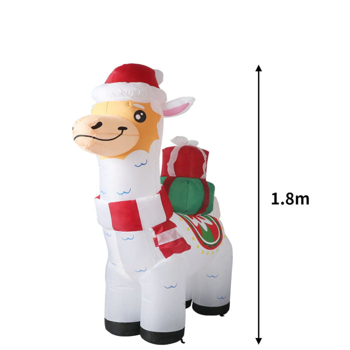 Inflatable Christmas Decorations Xmas Alpaca 1.8m Led Lights