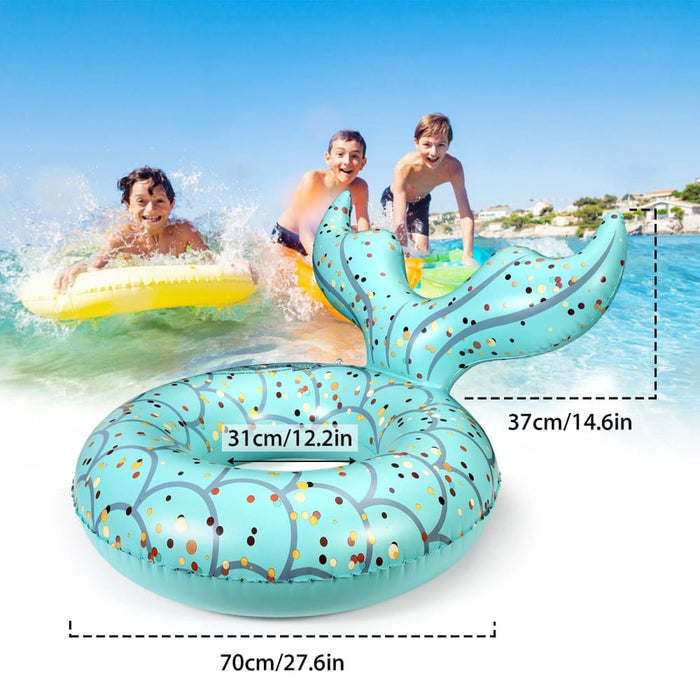 Inflatable Mermaid Pool Floaties For Kids Tail Swimming