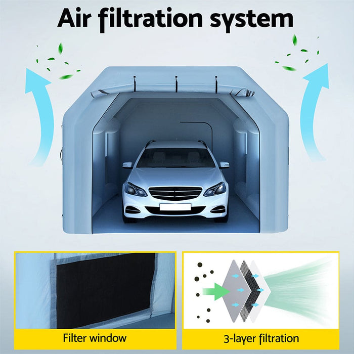 Inflatable Spray Booth 6x4m Car Paint Tent Filter System