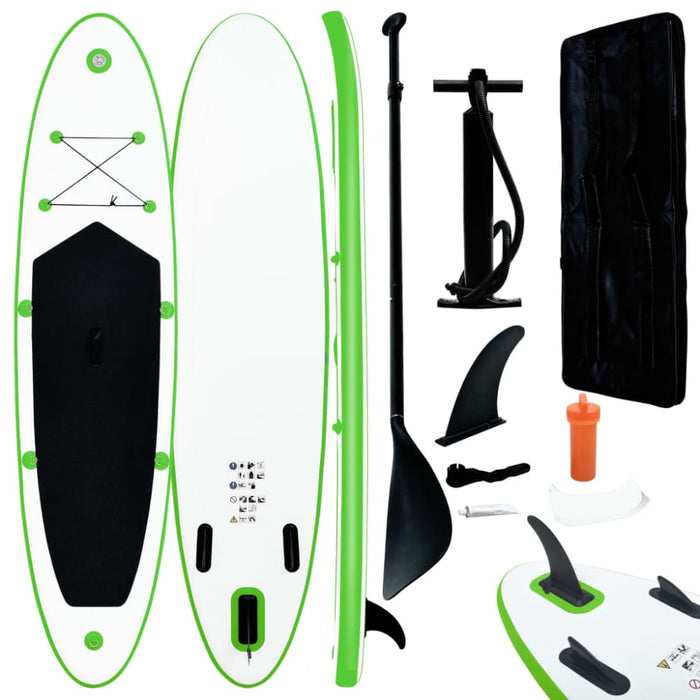 Inflatable Stand Up Paddle Board Set Green And White Kxita