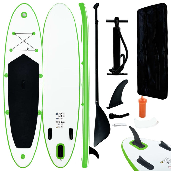 Inflatable Stand Up Paddle Board Set Green and White Kxitt