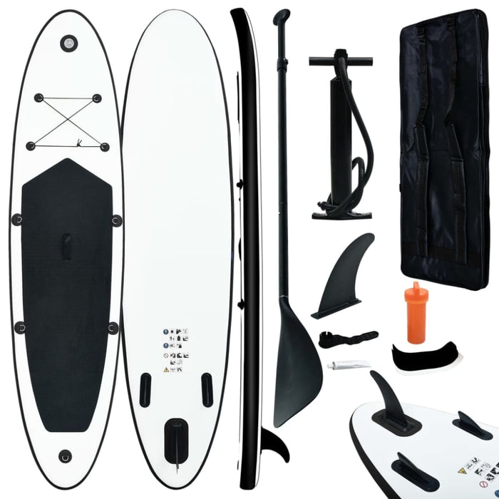 Inflatable Stand Up Paddleboard Set Black And White Kxixn