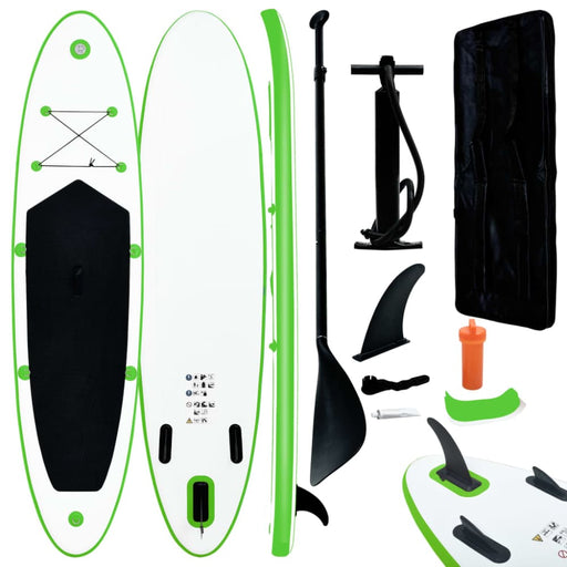 Inflatable Stand Up Paddleboard Set Green and White Kxito